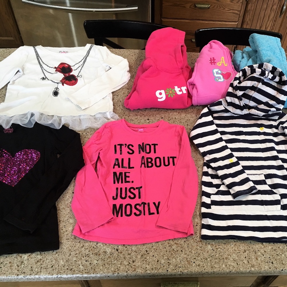 Size 5/6 girls clothes. Tops (15 piece bundle)